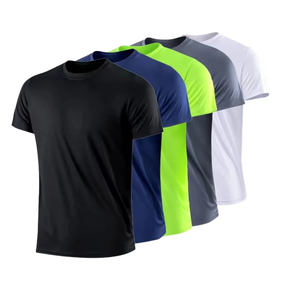 Summer Mens Quick Dry Running Bodybuilding Shirts Sport Gym t Shirt Men Short Sleeve Fitness Tops Oversized t-Shirt Jersey