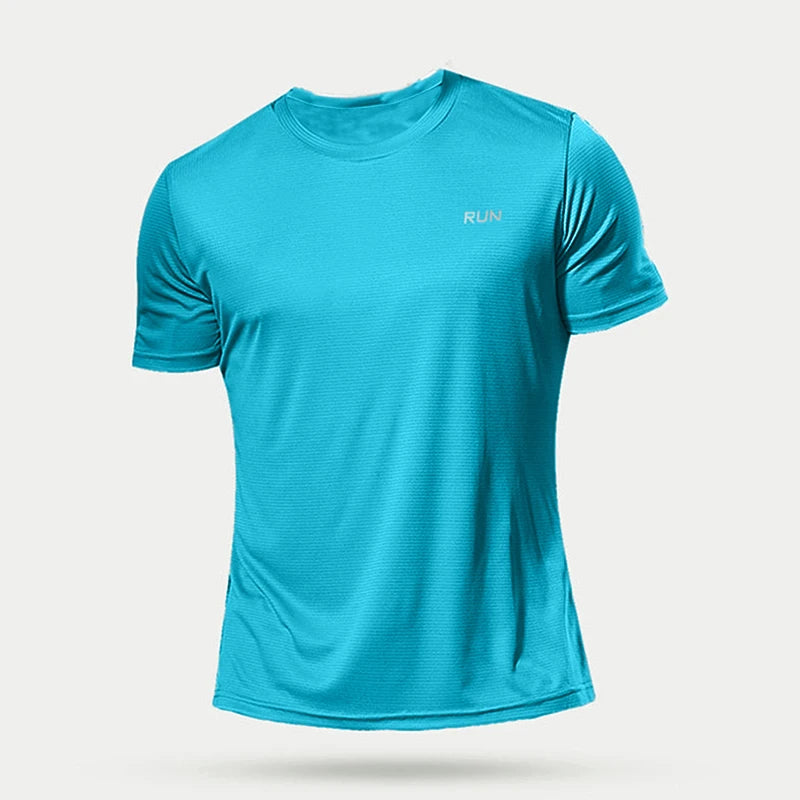Men's Summer Black And White Solid Color Quick Drying Sports Short Sleeved Loose And Breathable Sports Running Trend