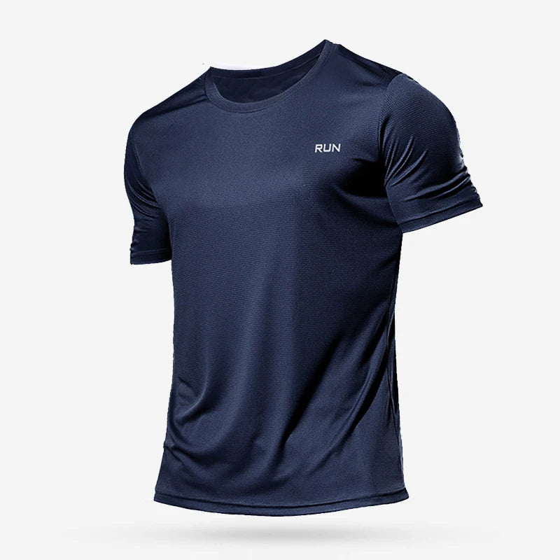 Men's Summer Black And White Solid Color Quick Drying Sports Short Sleeved Loose And Breathable Sports Running Trend