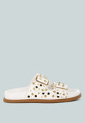 Jayata Metallic Stud Embellished Sliders