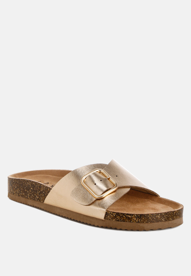 Uvaria Metallic Slip-On Sandals